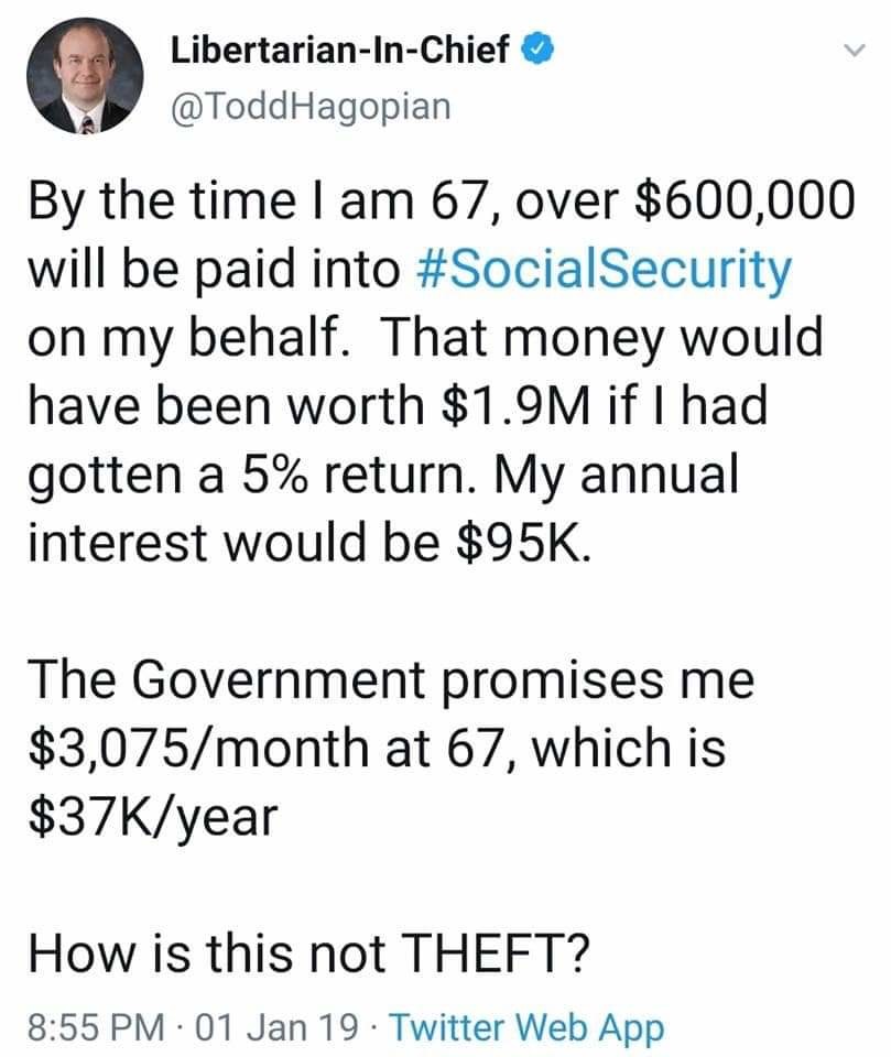 Social Security is Theft - meme