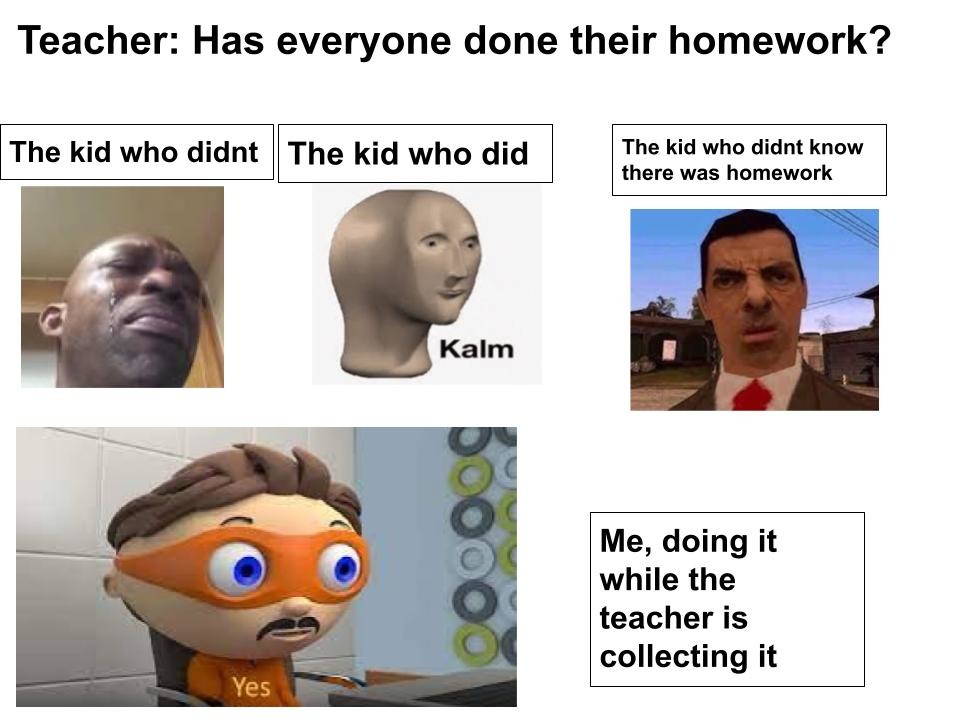 homework lore - meme