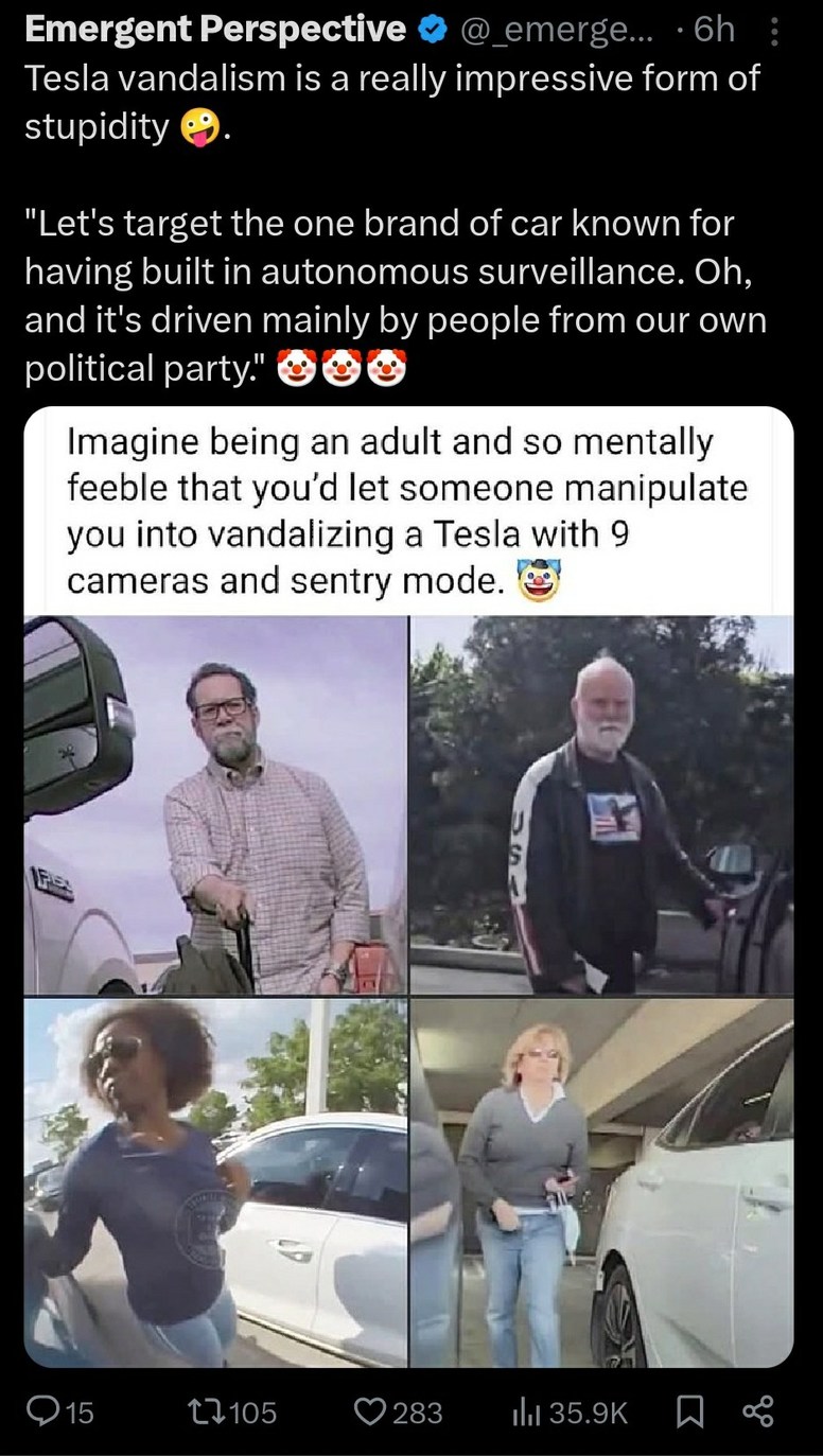 Tesla vandalism? Maybe think twice before messing with a car that watches you - meme