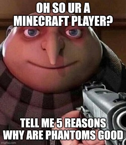 So you’re a Minecraft player? Convince me phantoms are cool - meme