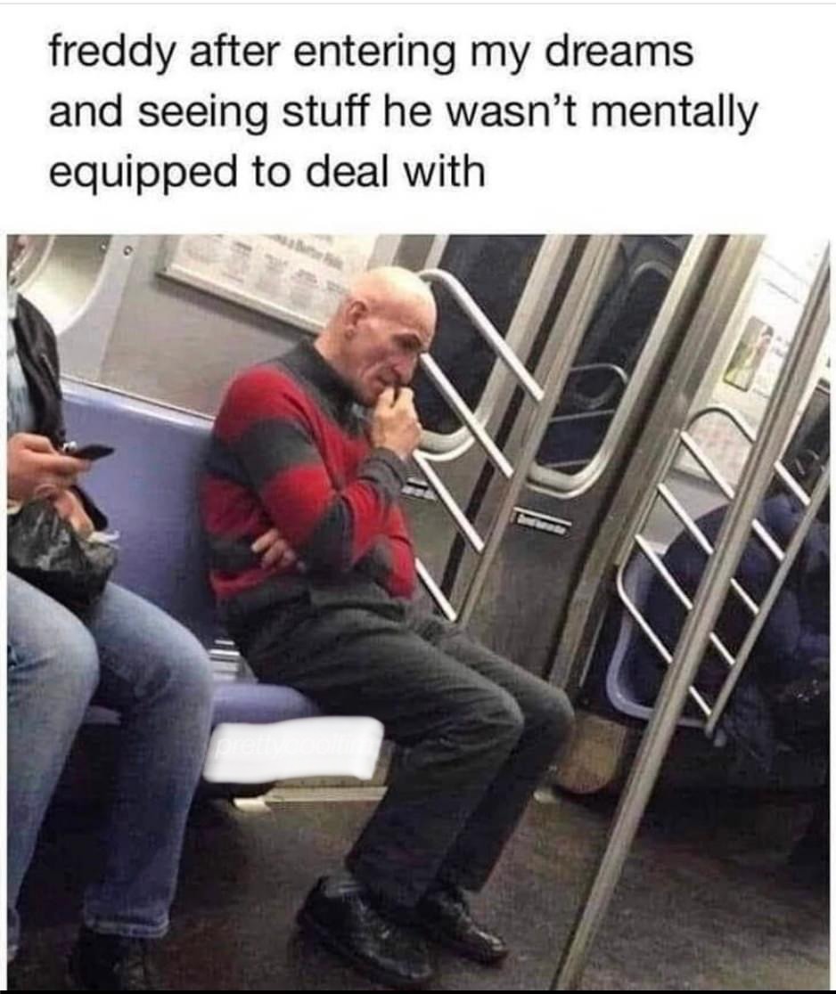 I just think he’s sad about leaving his hat on the station bench - meme