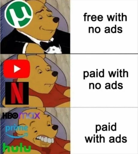 Paid with ads - meme