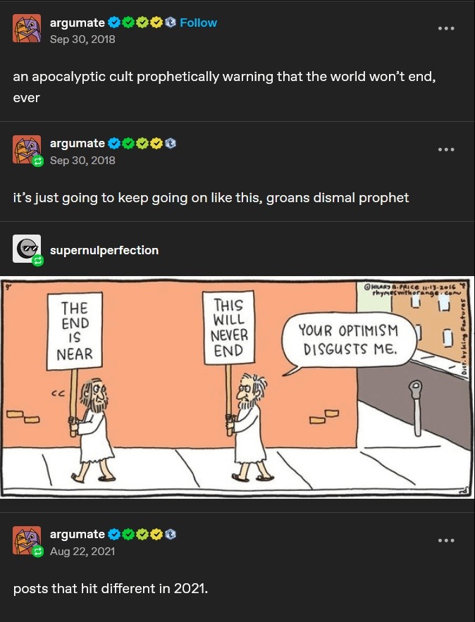 This isn’t the end. It just keeps going like this forever - meme