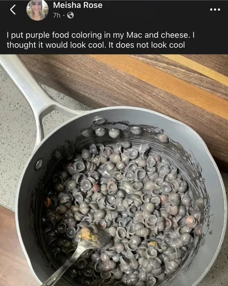 Mac and cheese but it's goth now - meme
