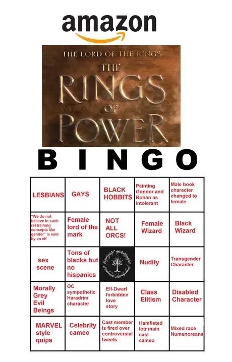 The Rings of Power bingo - meme