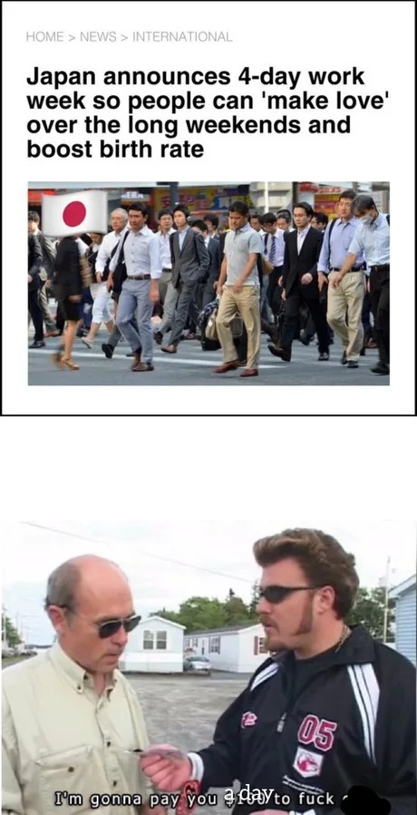 Japan's 4 day work week meme news