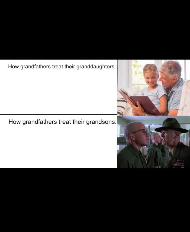 The difference between Granddaughters and grandsons - meme