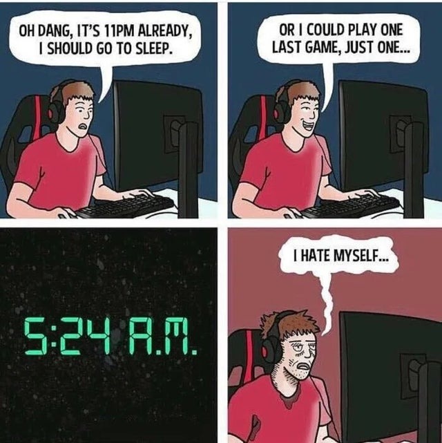 gaming at night - meme