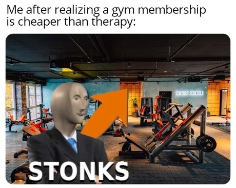 fitness stonks meme