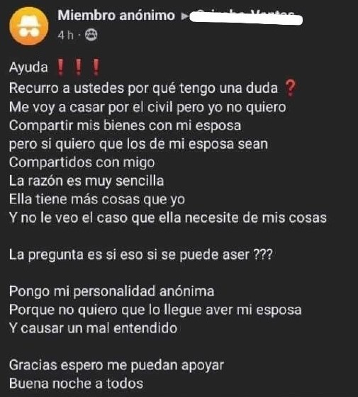 Quiero casarme pero sin compartir mis bienes, ayuda - meme