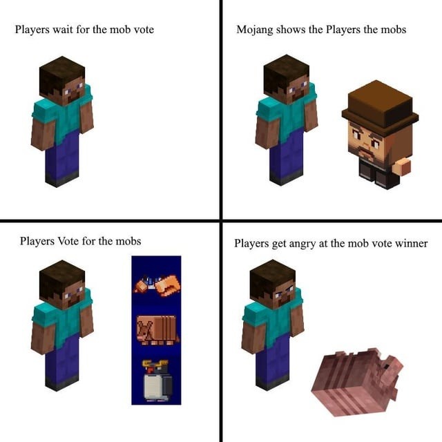 Minecraft mob vote is just a loop of hype, rage, repeat - meme