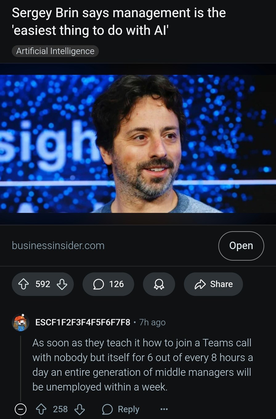 AI doing management? RIP to every team meeting ever - meme
