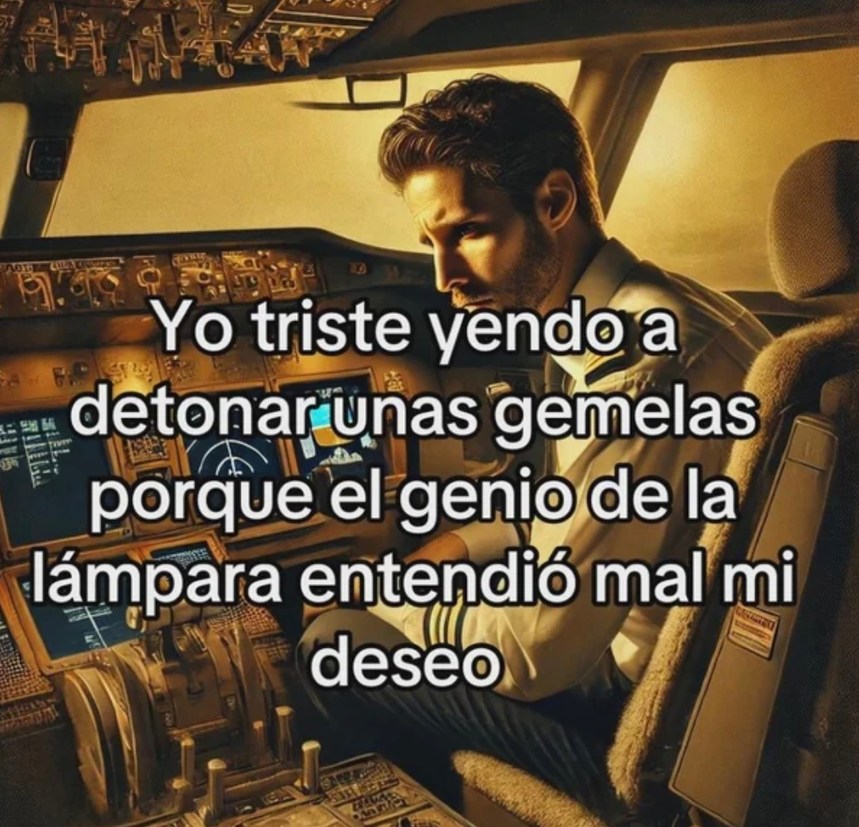 El genio entendió mal el deseo y ahora tengo que detonar unas gemelas - meme