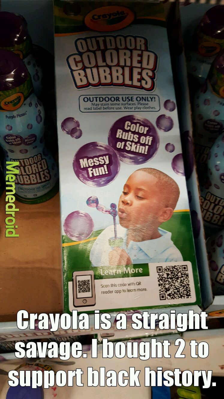 Saw this at the store,  I actually did buy 2.. colored bubbles, grape soda - meme