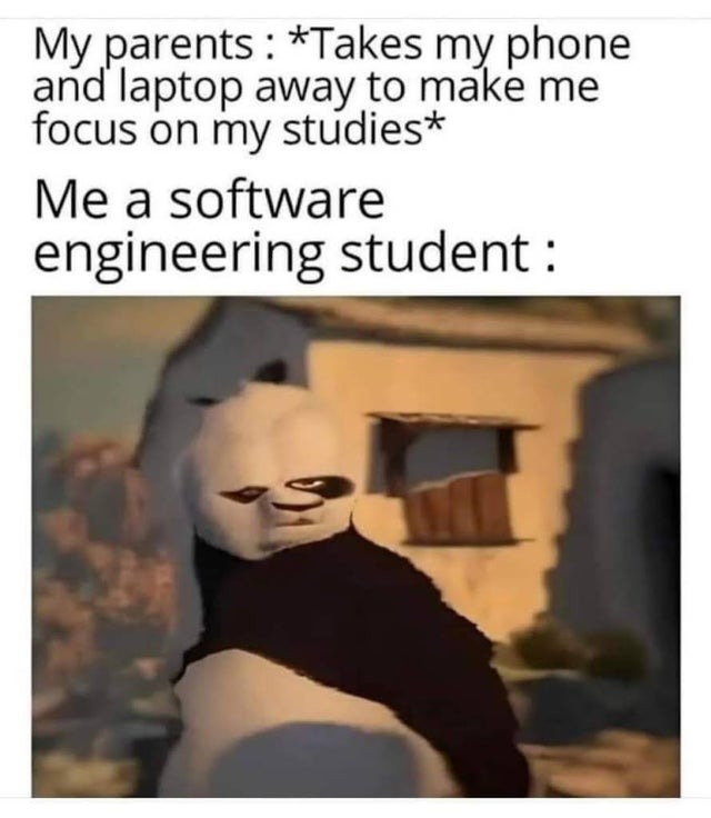 Thank you dad, I will study my software engineering as the old masters did - meme