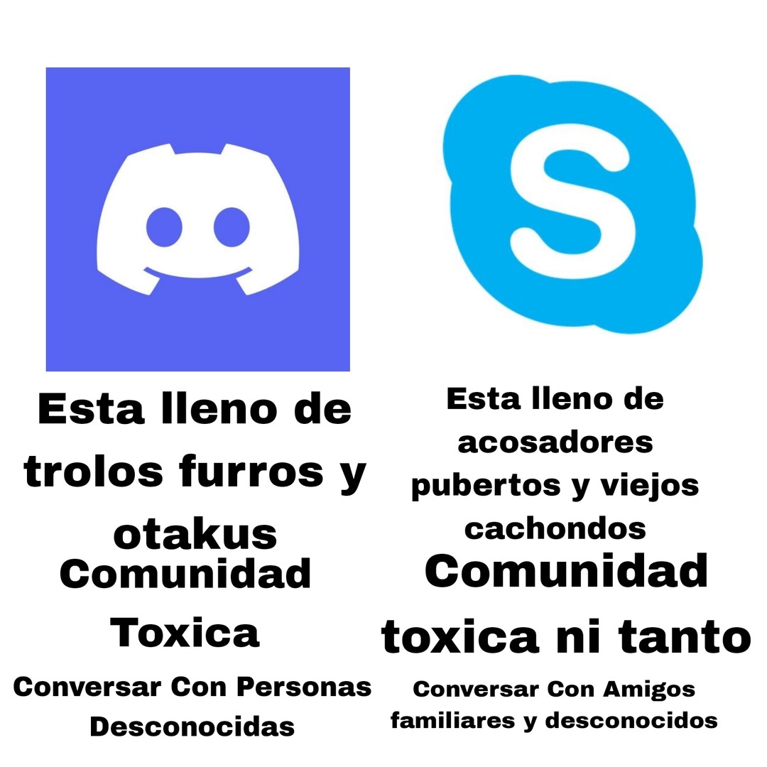 Comparacion de discord y skype - meme