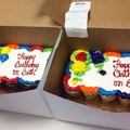 Write "Happy Birthday" on both cakes. lol