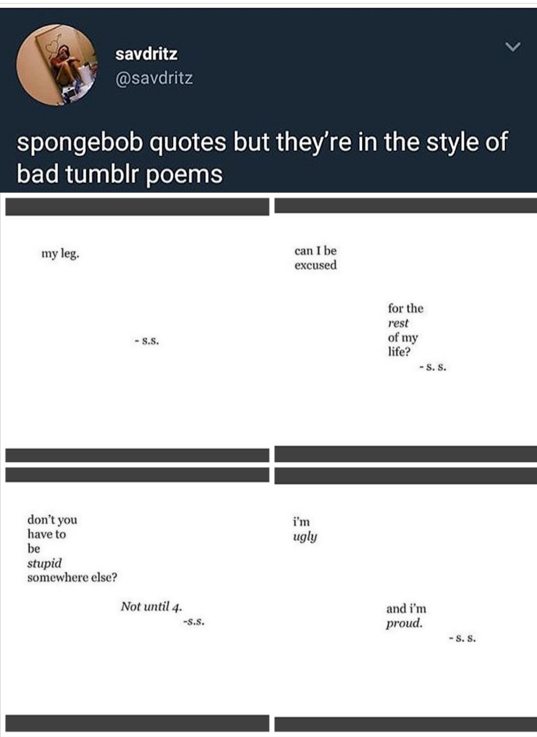 Tumblr poems are trash - meme