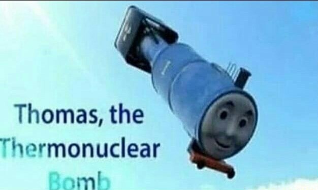 Thomas e suas bombas - meme