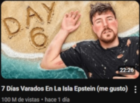 Mister bestia varado 7 dias en la isla epstein - meme