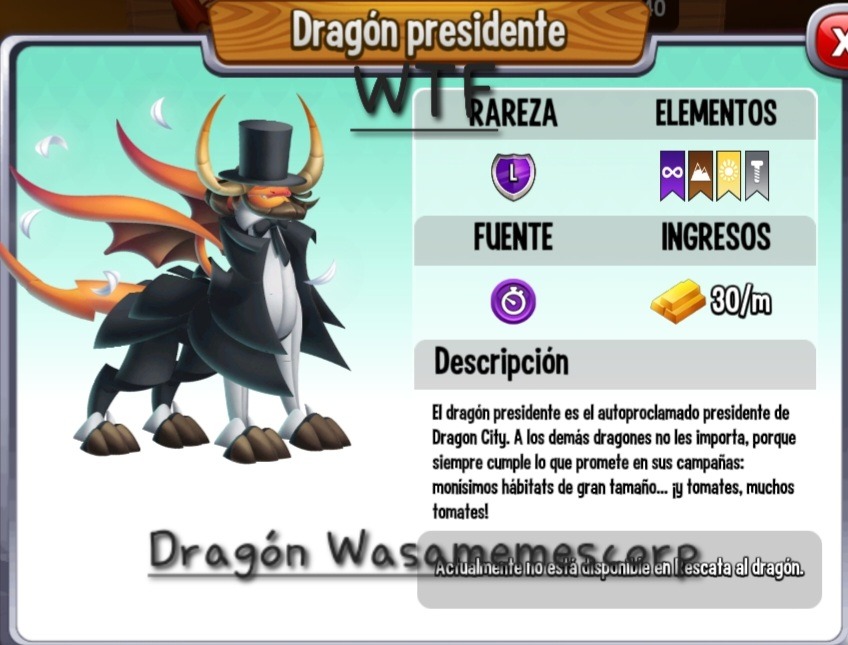 Wasamemescorp en Dragon City 100% real no fake (leer la descripción del dragon para entender)