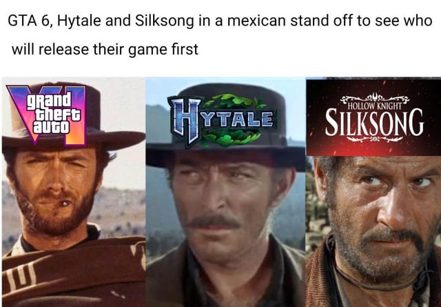 GTA 6 vs Hytale vs Silksong - meme