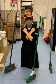 My boss and i were bored so we took half an hour to balance brooms and start a broom cult lol   (pt.1) - meme