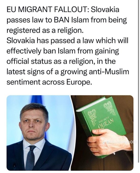 i love the smell of anti religion of piece legislature in the morning. The west seriously needs to wake up more to this threat, kudos Slovakia - meme