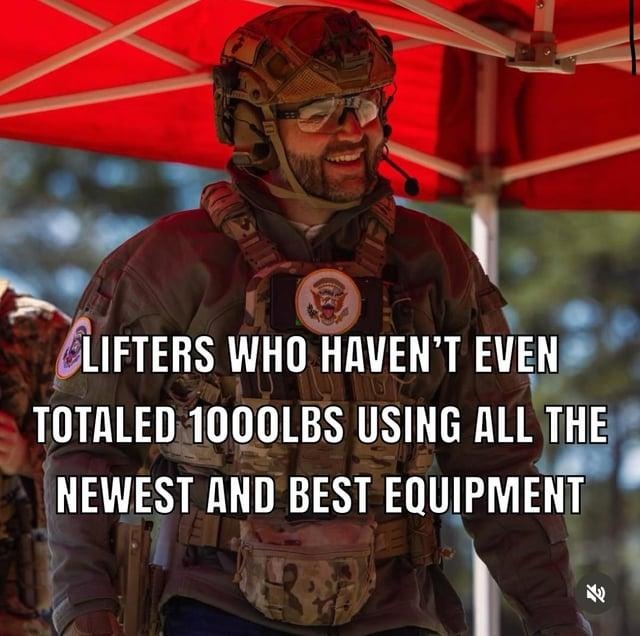 Using $10k gym gear to lift like a wet noodle - meme