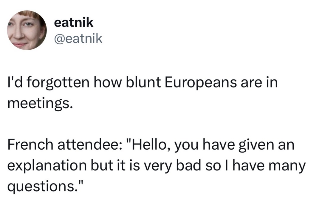 French meeting starter pack: Hello, your idea is bad - meme