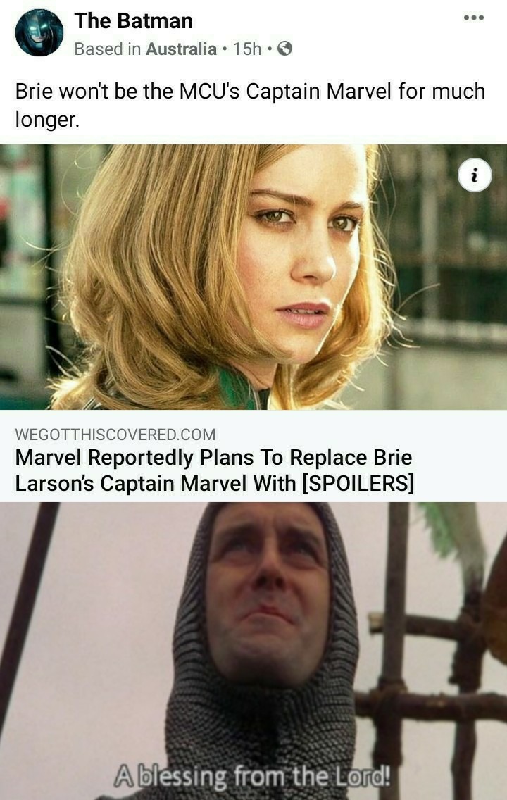 Thank God, get her out no one in mcu likes her even - meme