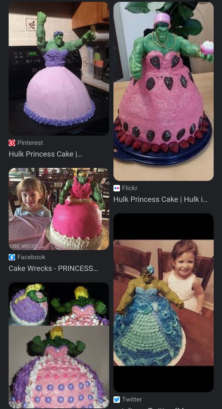 So Hulk Princess cakes are a thing - meme