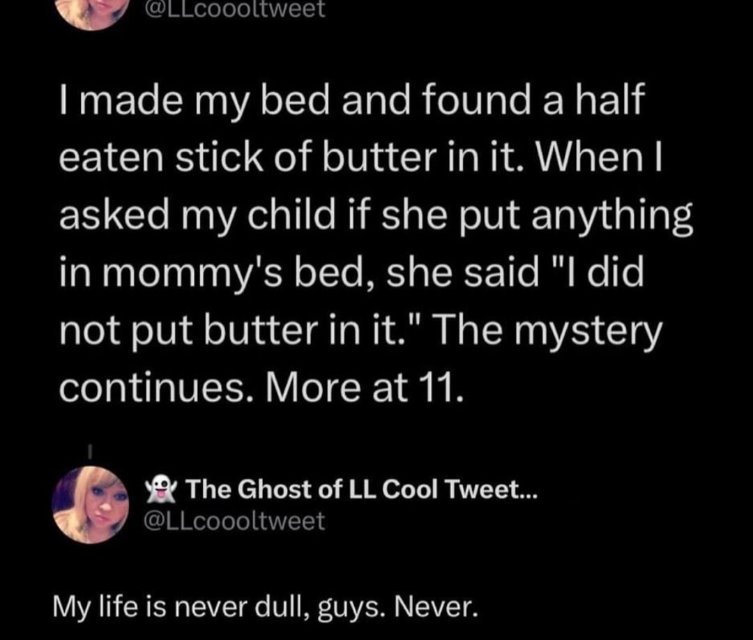 Found half a butter stick in bed, mystery unsolved - meme