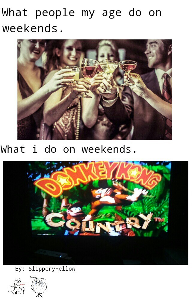 Doing a 10 hours marathon of Donkey Kong Country and Donkey Kong Country Returns. - meme
