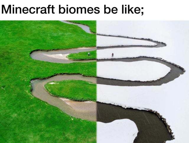 Minecraft biomes be like - meme