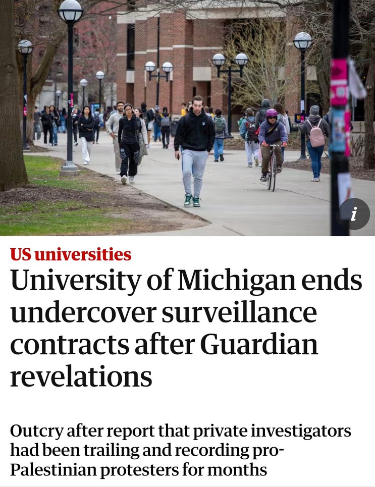University of Michigan ends protest surveillance - meme