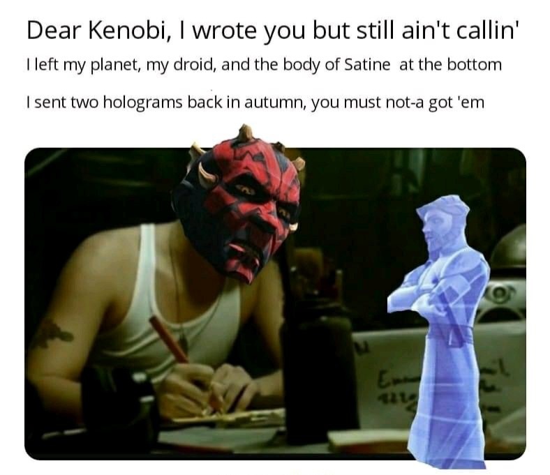 Obi wan Kenobi and Darth Maul meme