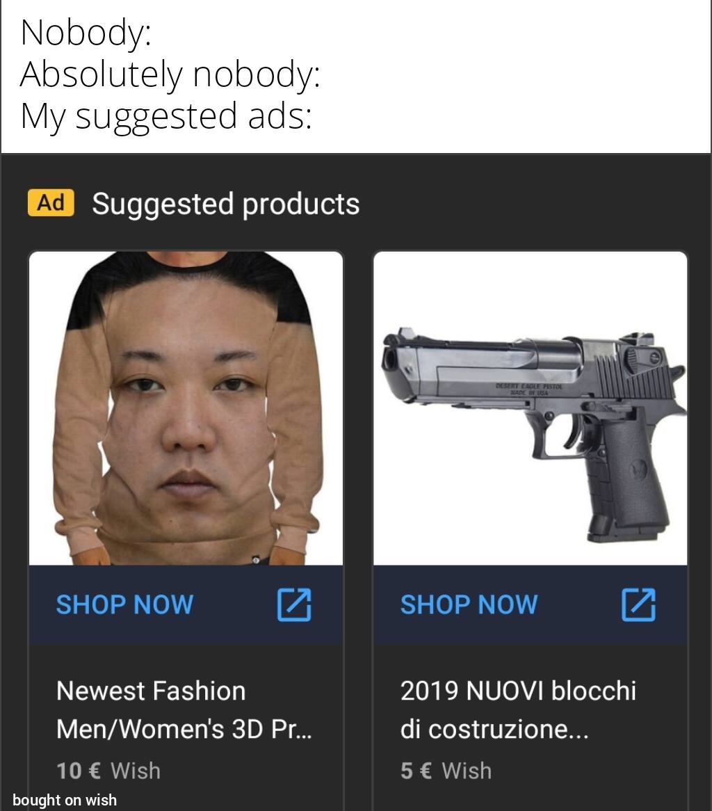when your targeted ads incite ww3 - meme