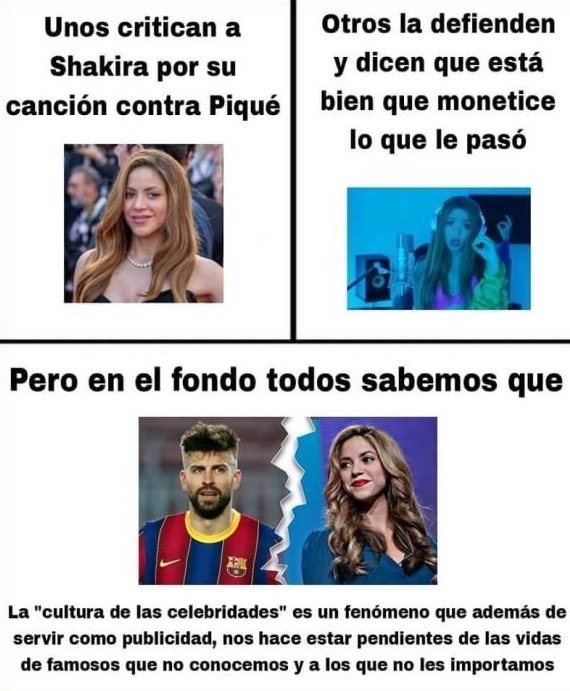 La realidad de la virales de famosos como el de Shakira y pique - meme