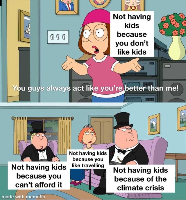 Not having kids - meme