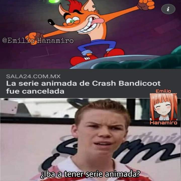 No sabía que iban a sacar serie animada de Crash Bandicoot ._.XD - meme