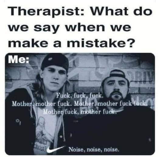 What do we say when we make a mistake? - meme