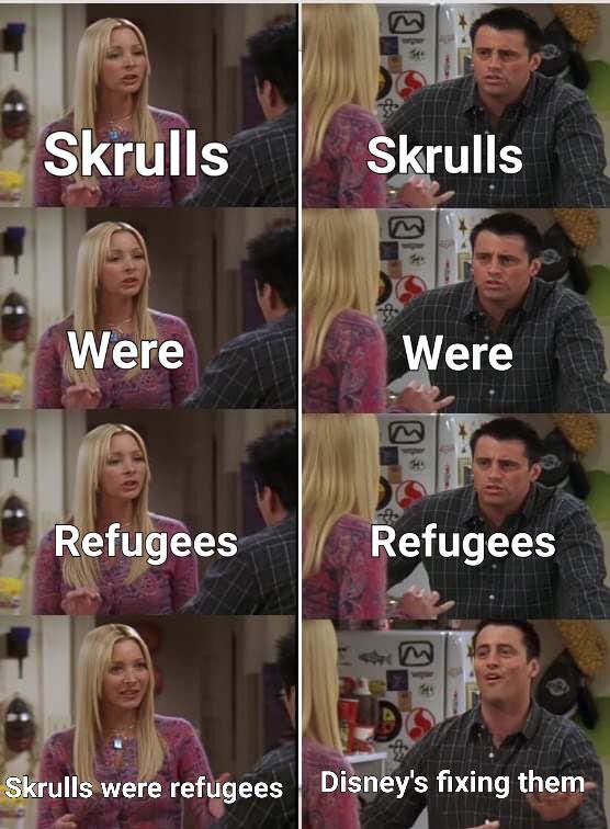 Skrulls were refugees - meme