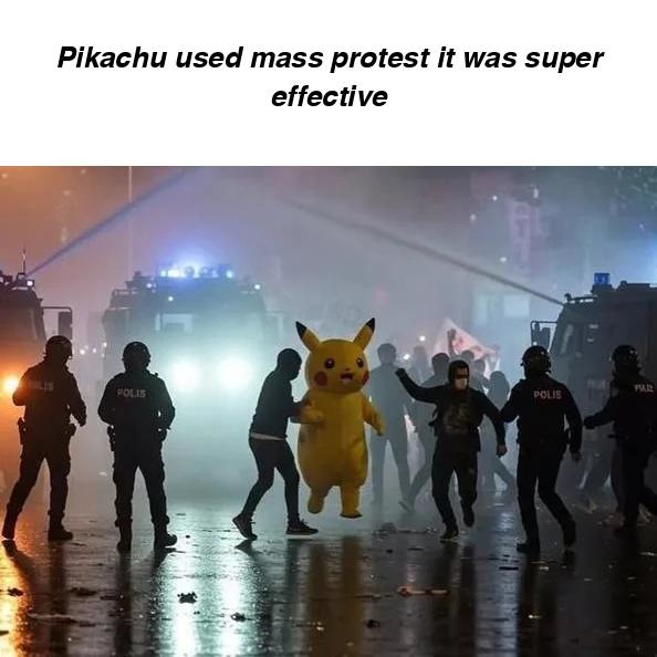 Pikachu protest meme