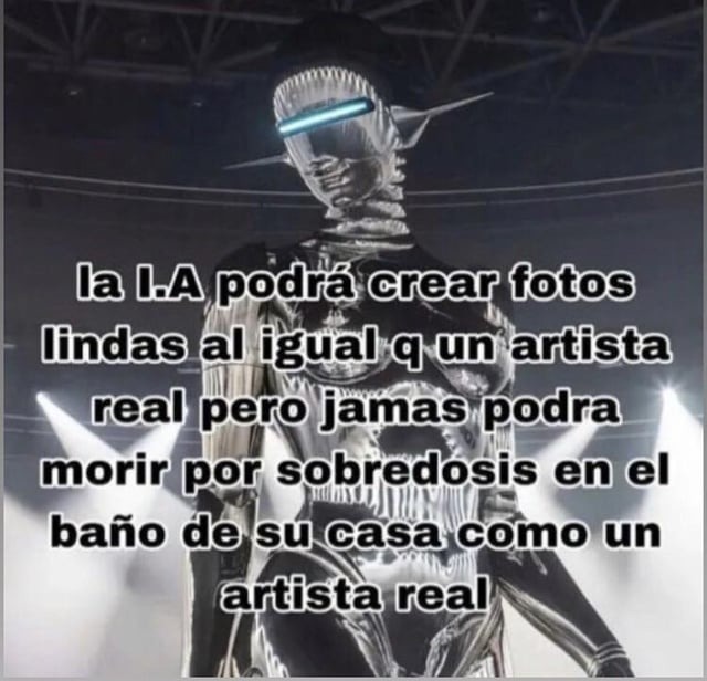 La inteligencia artificial nunca será una artista real - meme