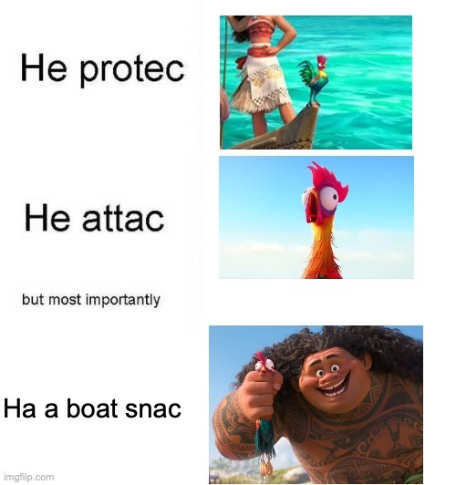 I was watching Moana with the kid I was babysitting and I thought of this - meme