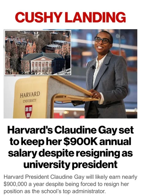 Claudine Gay resigns but keeps her annual salary - meme