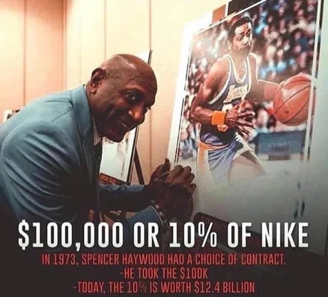 $100,000 or 10% or Nike - meme