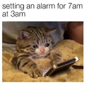 Setting and alarm for 7am at 3am