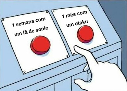 1 semana com um fã de sonic  1 mês com um otaku - meme